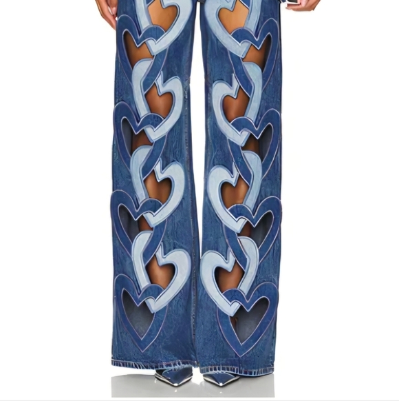 AREA Heart Cutout Denim Jeans - Picture 6 of 6